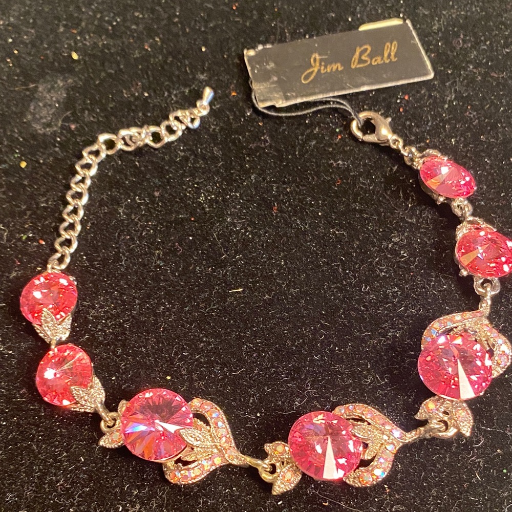 Jim Ball Pink Crystal Bracelet - Sparkling Women's Jewelry